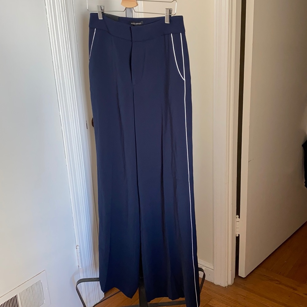 Navy wide leg trousers